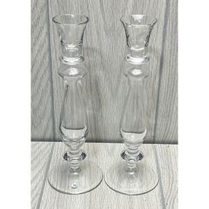 Wedgwood Candle Holders Clear Crystal‎ Holds Taper Candles